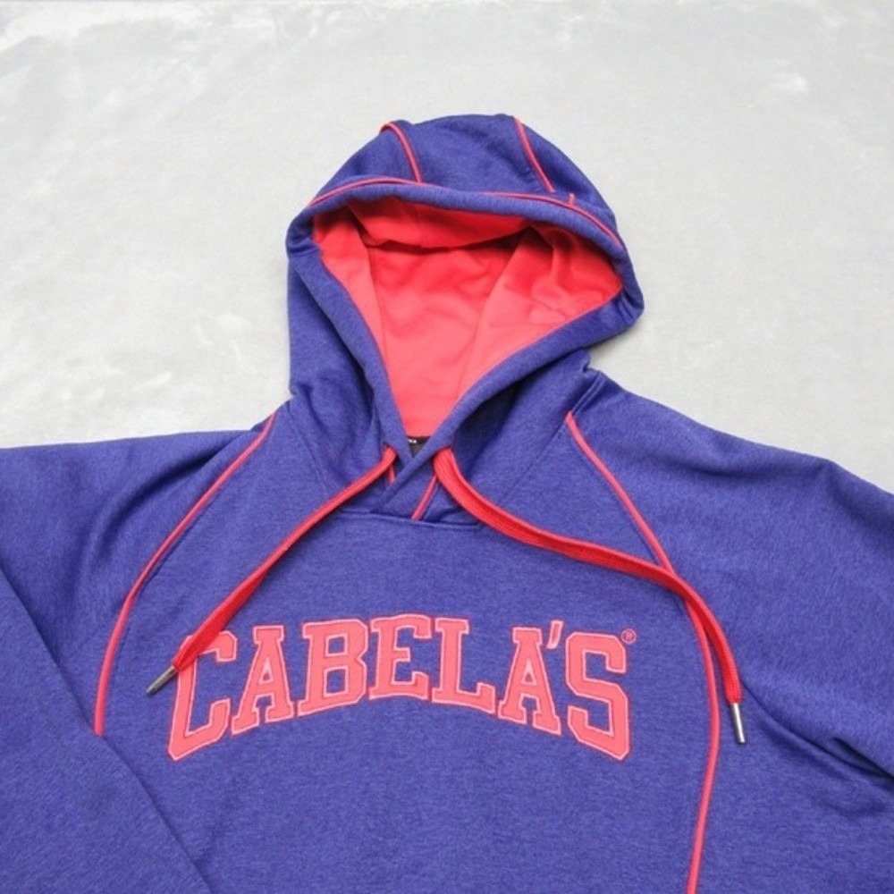 Cabela Hoodie Womens Medium Purple Red Trim Pullover Fleece Outdoor Hiking